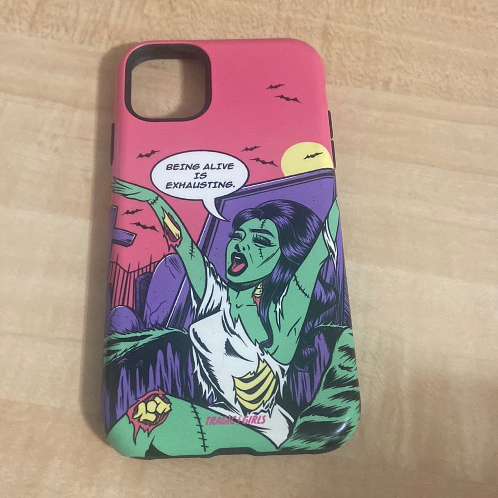 Tragic girls “Being alive is exhausting” IPhone 11 case